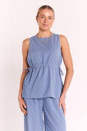 Lottie Tank - Blue Gingham