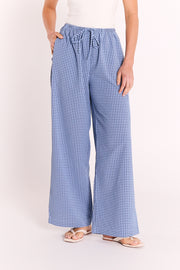 Lottie Pant - Blue Gingham