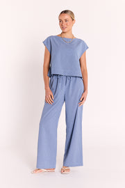 Lottie Top - Blue Gingham