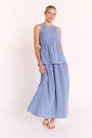 Lottie Skirt - Blue Gingham