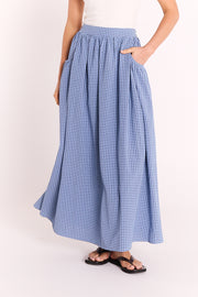 Lottie Skirt - Blue Gingham