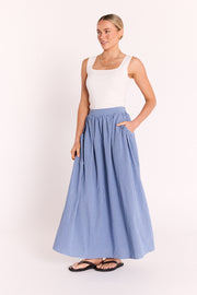 Lottie Skirt - Blue Gingham