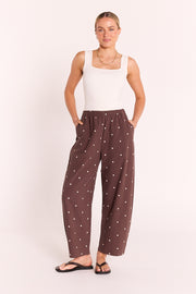 Eleanor Barrel Pant - Chocolate Spot