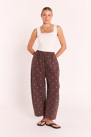 Eleanor Barrel Pant - Chocolate Spot