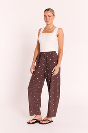 Eleanor Barrel Pant - Chocolate Spot