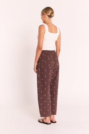 Eleanor Barrel Pant - Chocolate Spot