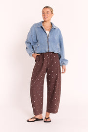 Eleanor Barrel Pant - Chocolate Spot