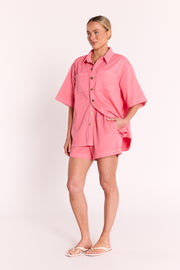 Arlo Denim Shirt - Coral