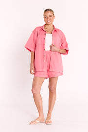 Arlo Denim Shirt - Coral