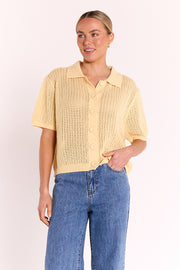 Elsie Crochet Shirt - Butter