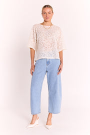Clara Tee - Cream Lace