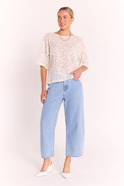 Clara Tee - Cream Lace