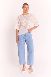 Clara Tee - Cream Lace