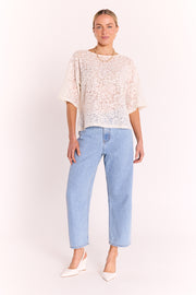 Clara Tee - Cream Lace
