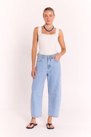 Lola Cropped Barrel Jean - Summer Blue