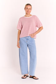 Evie Knitted Top - Red Stripe