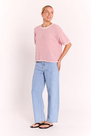 Evie Knitted Top - Red Stripe