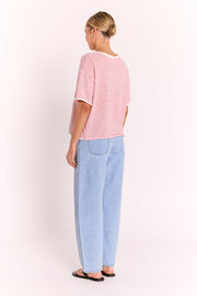 Evie Knitted Top - Red Stripe