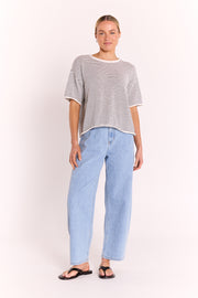 Evie Knitted Top - Black Stripe