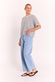 Evie Knitted Top - Black Stripe