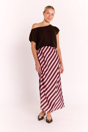 Hartley Off Shoulder Top - Chocolate