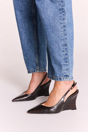 Ullrich Wedge - Dark Cacao Croc