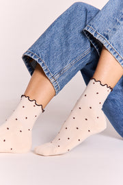 Dottie Frill Sock - Cream