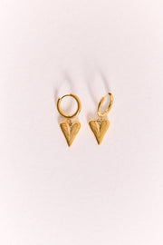 Esme Heart Earrings - Gold