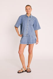 PRE-ORDER Violet Short Sleeve Shirt - Denim Spot