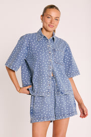 PRE-ORDER Violet Short Sleeve Shirt - Denim Spot