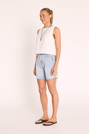 Grace Denim Short - Capri Blue