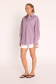 Emily Shirt - Grape Stripe