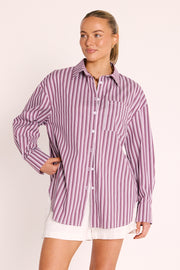 Emily Shirt - Grape Stripe