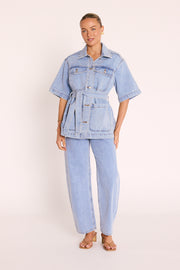 PRE-ORDER Tate Short Sleeve Denim Jacket - Summer Blue