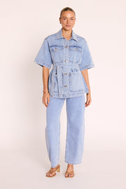 PRE-ORDER Tate Short Sleeve Denim Jacket - Summer Blue