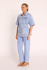PRE-ORDER Tate Short Sleeve Denim Jacket - Summer Blue