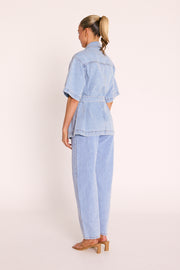PRE-ORDER Tate Short Sleeve Denim Jacket - Summer Blue