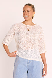 Clara Tee - Cream Lace