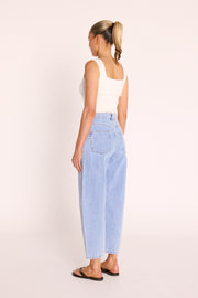 Lola Cropped Barrel Jean - Summer Blue