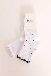 Dottie Frill Sock Twin Pack - Black & White