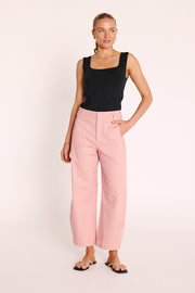 Charlie Cropped Barrel Pant - Sweet Pink