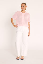 Elsie Crochet Top - Pink