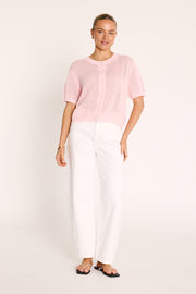 Elsie Crochet Top - Pink