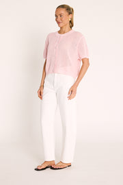 Elsie Crochet Top - Pink
