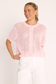 Elsie Crochet Top - Pink