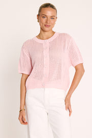 Elsie Crochet Top - Pink