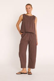 Eleanor Barrel Pant - Chocolate