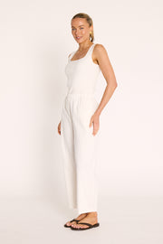 Eleanor Barrel Pant - White