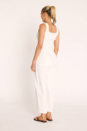 Eleanor Barrel Pant - White