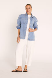 Eleanor Barrel Pant - White